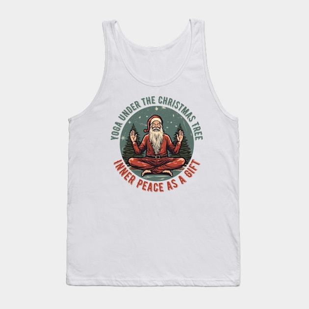 Yoga Under the Christmas Tree: Inner Peace as a Gift Christmas Yoga Tank Top by OscarVanHendrix